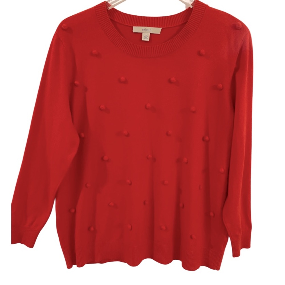 SEJOUR Red Crewneck Sweater Size 1X